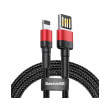 baseus cable cafule working with lightning 24a 1m red black photo