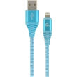 CABLEXPERT CC-USB2B-AMLM-2M-VW PREMIUM COTTON BRAIDED 8-PIN CHARGING CABLE BLUE/WHITE 2 M