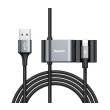 baseus special data cable for backseat usb to lightning dual usb 15m black photo