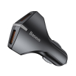 baseus small rocket car charger qc30 dual usb black photo
