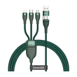 baseus flash series 3 in 2 fast charging data cable usb to usb c micro usb lightning 100w 12m gree photo