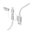 HAMA 183306 3-IN-1 MICRO-USB CABLE WITH ADAPTER FOR USB TYPE-C AND LIGHTNING, 0.2M, WHI