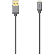 hama 200501 cable elite usb a plug lightning usb 075 m metal anthracite photo