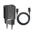 baseus super si quick charger 1c 25w set mini white cable type c to type c 3a 1m black photo
