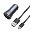 baseus golden contactor pro dual quick car charger usb type c 40w cable 5a grey photo