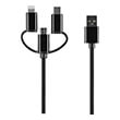 setty 3in1 cable usb lightning usb c microusb 10 m 2a black nylon dt photo