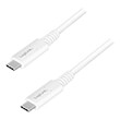 LOGILINK CU0180 USB 4 GEN 3 TYPE-C CABLE, C/M TO USB-C/M, PD, AV, WHITE, 0.8 M