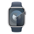APPLE WATCH SERIES 9 MR9E3 45MM SILVER ALUMINIUM CASE WITH STORM BLUE SPORT BAND M/L