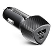 forcell carbon car charger type c 30 pd20w usb qc30 18w 5a cc50 1a1c black total 38w photo