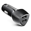 forcell carbon car charger 2xusb 17w cc50 2a17w black total17w photo