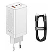 baseus gan3 pro quick charger 2x type c usb 65w cable type c 100w 1m white photo