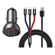 baseus car charger 24w display usb cable 3 in 1 photo