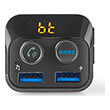 nedis catr120bk car fm transmitter bluetooth bass boost microsd card slot hands free calling 2x usb photo