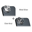 4smarts styleglass camera for apple iphone 14 14 plus 2pcs set metal silver clear photo
