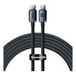 baseus crystal shine cable shine type c to type c 12m 100w 5a black photo
