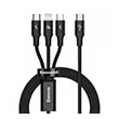 BASEUS RAPID SERIES 3-IN-1 CABLE USB-C TO MICRO-USB + LIGHTNING + TYPE-C 20W 1.5M BLACK