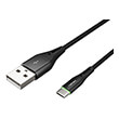 natec nka 1957 prati usb cm usb am 20 cable 1m black nylon led photo