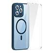 BASEUS FRAME TRANSPARENT MAGNETIC CASE AND TEMPERED GLASS SET  IPHONE 14 PRO BLUE