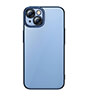 baseus glitter transparent case and tempered glass set iphone 14 blue photo