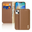 DUX DUCIS HIVO LEATHER WALLET CASE FOR APPLE IPHONE 15 BROWN