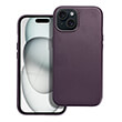 LEATHER MAG COVER FOR IPHONE 15 DARK VIOLET