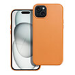 leather mag cover for iphone 15 plus orange photo