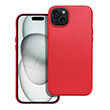 LEATHER MAG COVER FOR IPHONE 15 PLUS RED