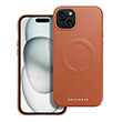 ROAR LEATHER MAG CASE FOR IPHONE 15 PLUS BROWN