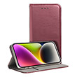SMART MAGNETO BOOK CASE FOR IPHONE 15 PLUS BURGUNDY