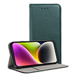 SMART MAGNETO BOOK CASE FOR IPHONE 15 PLUS DARK GREEN