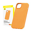 baseus iphone 15 case fauxther series orange photo