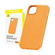 BASEUS IPHONE 15 CASE FAUXTHER SERIES ORANGE