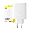 BASEUS WALL CHARGER OS-CUBE PRO 2X TYPE-C + USB 65W WHITE