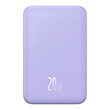 baseus magnetic mini wireless power bank 5000mah 20w purple photo