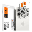 SPIGEN GLASS TR EZ FIT OPTIK PRO 2 PACK WHITE TITANIUM FOR IPHONE 15 PRO/15 PRO MAX