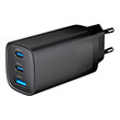 gembird 3 port 65 w usb fast charger black photo