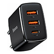 baseus cube fast charger 30w 2x usb type c ports cluster black photo