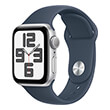 apple watch se 2023 mre13 40mm silver aluminium case s m storm blue sport band photo