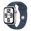 apple watch se 2023 mrec3 44mm silver aluminium case s m storm blue sport band photo