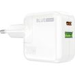 blue power wall charger 30w 3a 1x usb a 1x type c white photo