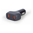 gembird 2 port usb car fast charger qc30 36 w black photo