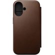 NOMAD MODERN LEATHER FOLIO BROWN FOR IPHONE 16