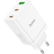 hoco n33 35w 3a multi wall charger 2x type c usb white photo