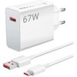 xiaomi wall charging 67w usb type a type c cable white bhr6035 photo