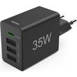 hama fast charger 1x usb c pd 3x usb a mini charger 35 w black photo