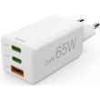 hama fast charger gan 2x usb c 1x usb a mini charger pd 65 w white photo