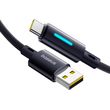 baseus lit button control 100w 5a usb a to type c cable 2m black photo