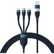 BASEUS FLASH SERIES II 100W 5A TYPE-C / USB-A TO LIGHTNING / MICROUSB / TYPE-C CABLE 1.2M DARK BLUE