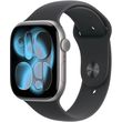 apple watch series 11 space grey aluminium 46mm black sport band m l mev44zr a photo