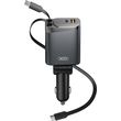 XO CC71 METAL 4-IN-1 RETRACTABLE CABLE LIGHTNING CABLE + TYPE-C CABLE) 108W CAR CHARGER